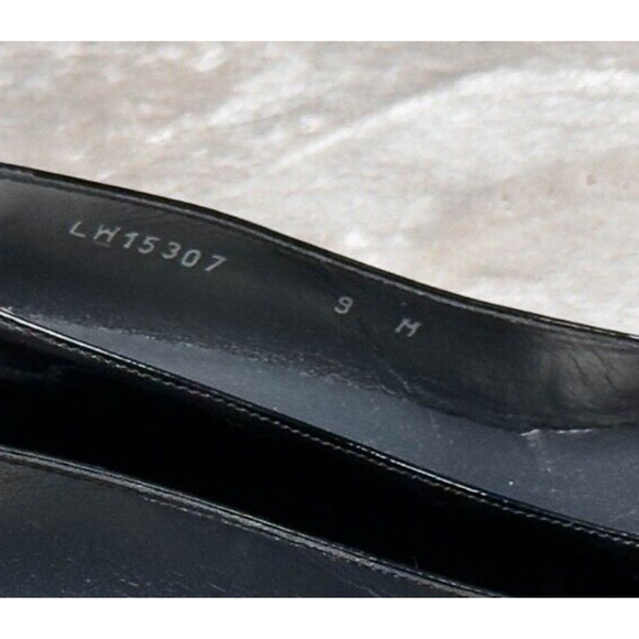 Stuart Weitzman Black Patent Leather Wedge Open Toe Heels Womens Size 9 - Picture 7 of 16